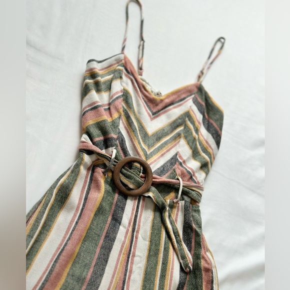 MONTEAU Belted Multicolor Striped Jumspuit - Picture 7 of 11